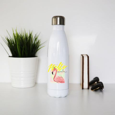 Hello summer illustration water bottle stainless steel reusable - Graphic Gear