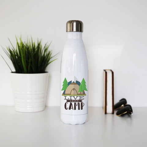 Live laugh camp outdoor water bottle stainless steel reusable - Graphic Gear