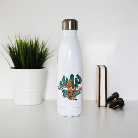 Leopard free spirit illustration graphic design water bottle stainless steel reusable - Graphic Gear