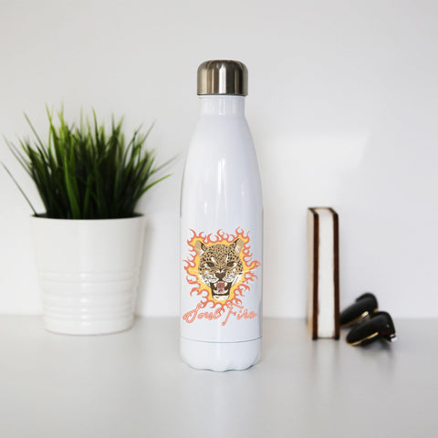 Leopard illustration design water bottle stainless steel reusable - Graphic Gear