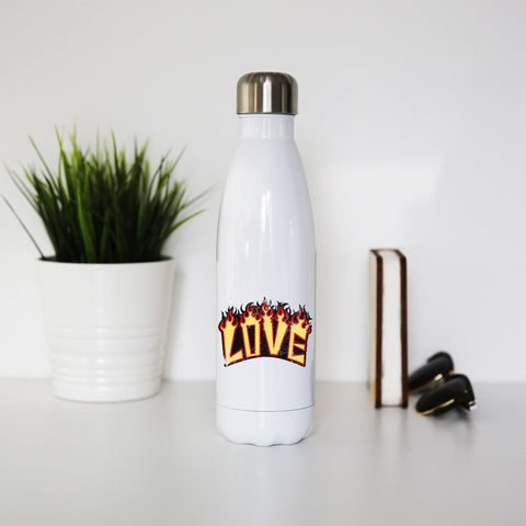 Love print inspirational graphic design water bottle stainless steel reusable - Graphic Gear