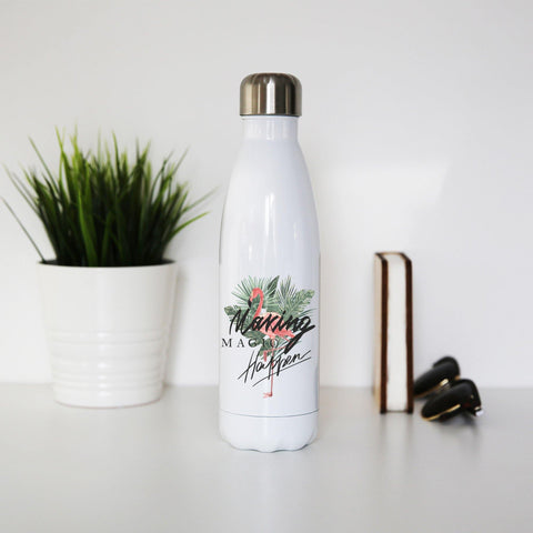 Magic flamingo illustration design water bottle stainless steel reusable - Graphic Gear