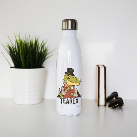 Tearex dinosaur funny design water bottle stainless steel reusable - Graphic Gear