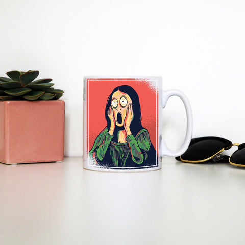 Cartoon mona lisa mug coffee tea cup - Graphic Gear