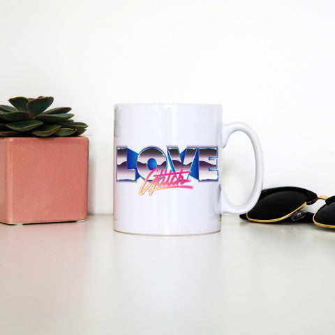 Love glitch retro illustration mug coffee tea cup - Graphic Gear