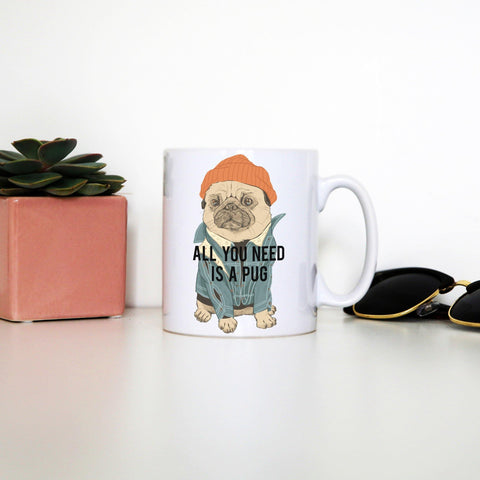 Pug funny illustration design mug coffee tea cup - Graphic Gear