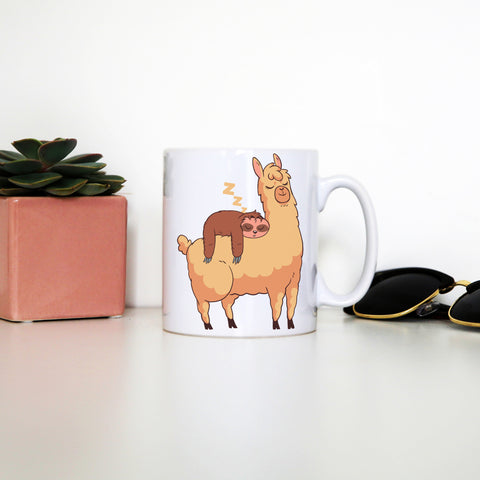 Sloth riding llama funny Mug coffee tee cup - Graphic Gear