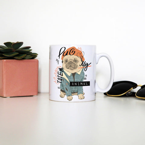 Totem funny pug design mug coffee tea cup - Graphic Gear