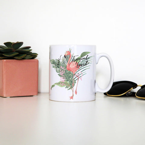 Tropical girl flamingo design mug coffee tea cup - Graphic Gear