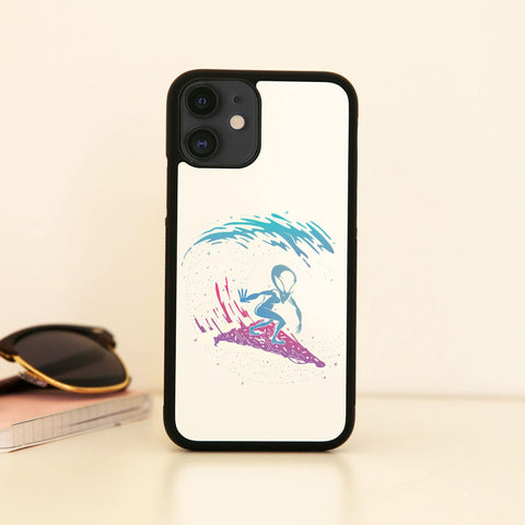 Pizza surfing alien funny illustration case cover for iPhone 11 11pro max xs xr x - Graphic Gear
