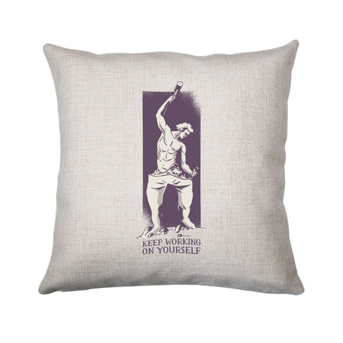 Personal growth motivation sculpture stoicism cushion cover pillowcase linen home decor - Graphic Gear