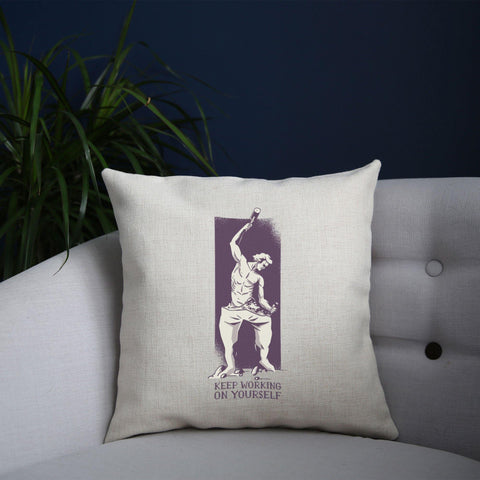Personal growth motivation sculpture stoicism cushion cover pillowcase linen home decor - Graphic Gear