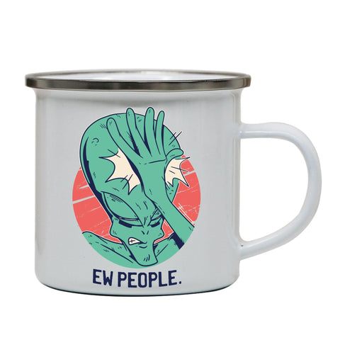 Alien facepalm funny enamel camping mug outdoor cup - Graphic Gear