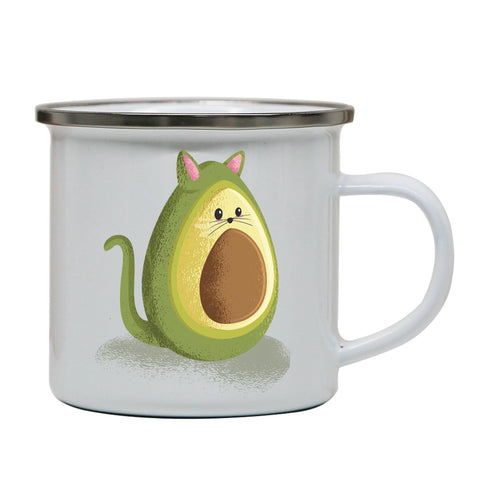 Avocado cat funny enamel camping mug outdoor cup - Graphic Gear