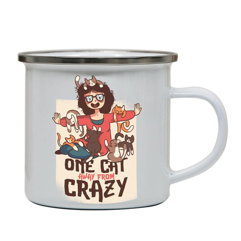 Crazy cat lady funny enamel camping mug outdoor cup - Graphic Gear