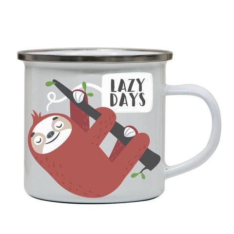 Cute sloth funny illustration enamel camping mug outdoor cup - Graphic Gear