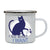 Rebel cat funny enamel camping mug outdoor cup - Graphic Gear