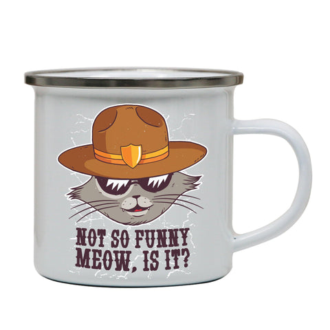 Sheriff cat funny enamel camping mug outdoor cup - Graphic Gear
