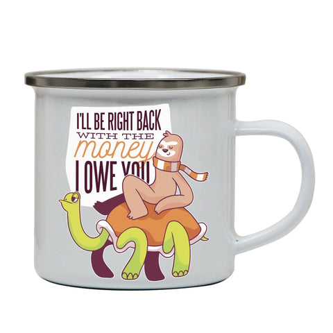 Sloth lettering funny enamel camping mug outdoor cup - Graphic Gear
