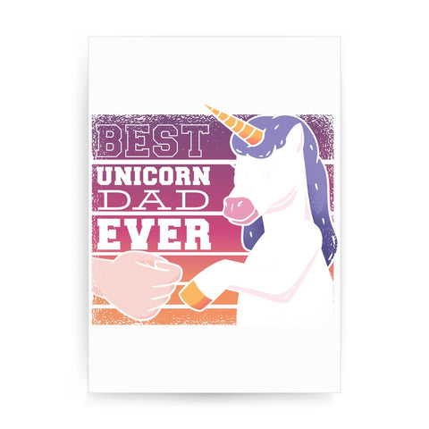 Best unicorn dad funny fathers day print poster wall art decor - Graphic Gear