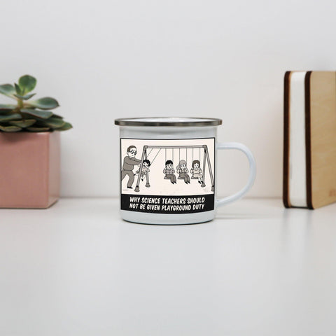Science teacher funny enamel camping mug outdoor cup - Graphic Gear
