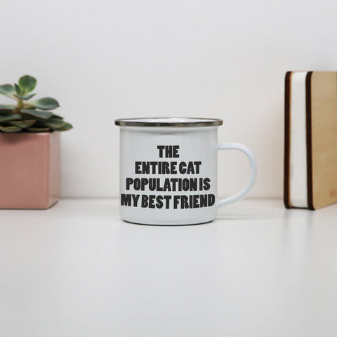 The entire cat population funny enamel camping mug outdoor cup - Graphic Gear