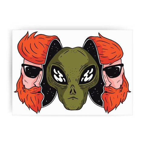 Hipster alien funny space print poster wall art decor - Graphic Gear