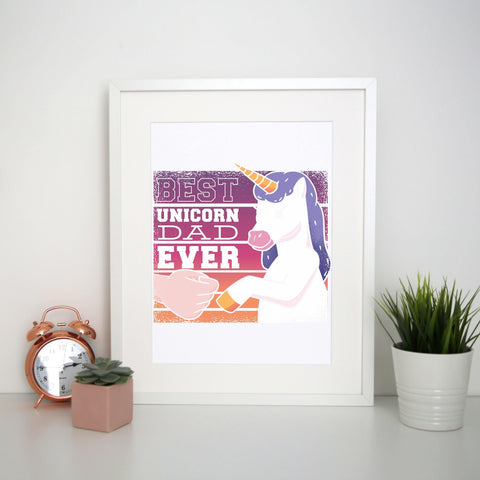 Best unicorn dad funny fathers day print poster wall art decor - Graphic Gear