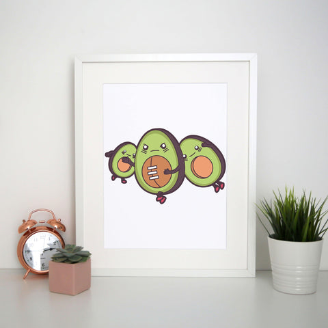 Funny avocado football print poster wall art decor - Graphic Gear