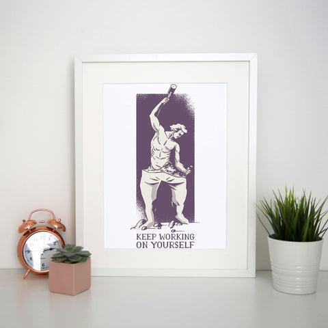 Personal growth motivation sculpture stoicism print poster wall art decor - Graphic Gear