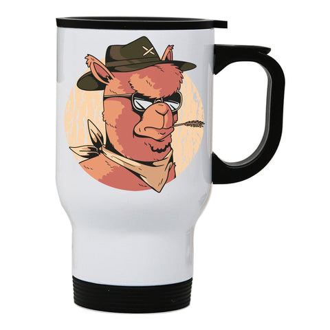 Cowboy alpaca illustration design stainless steel travel mug eco cup - Graphic Gear