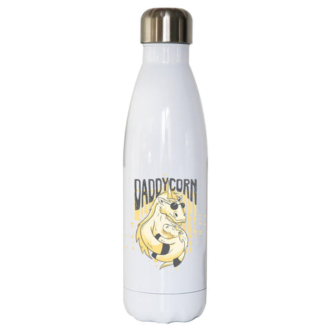 Daddycorn unicorn dad fathers day water bottle stainless steel reusable - Graphic Gear