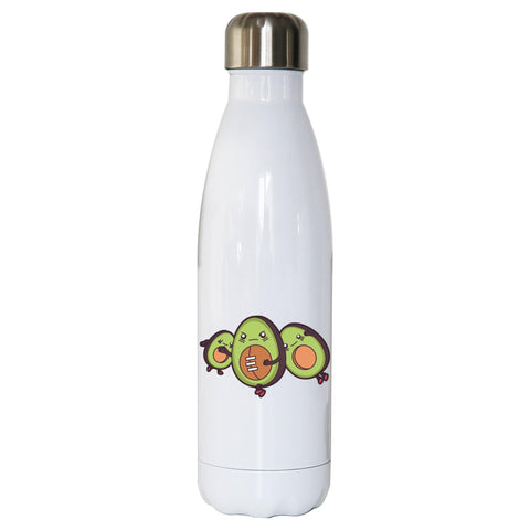 Funny avocado football water bottle stainless steel reusable - Graphic Gear