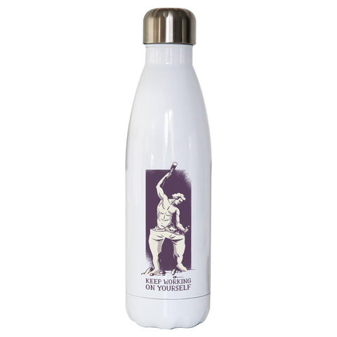 Personal growth motivation sculpture stoicism water bottle stainless steel reusable - Graphic Gear