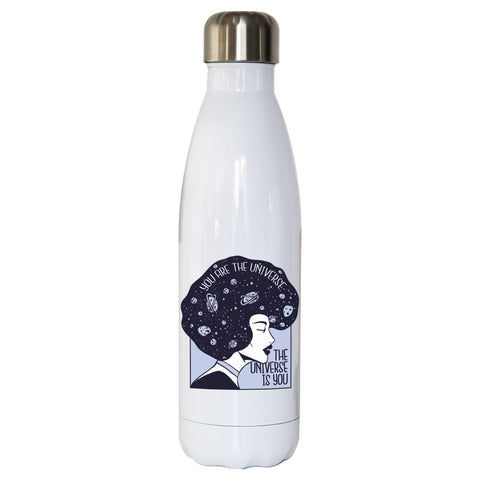 Universe girl inspirational quote water bottle stainless steel reusable - Graphic Gear