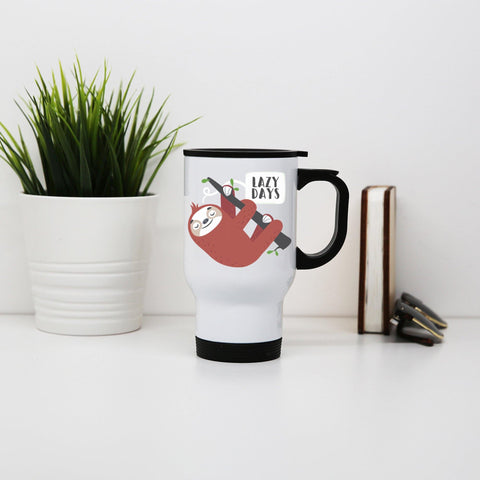 Cute sloth funny illustration stainless steel travel mug eco cup - Graphic Gear