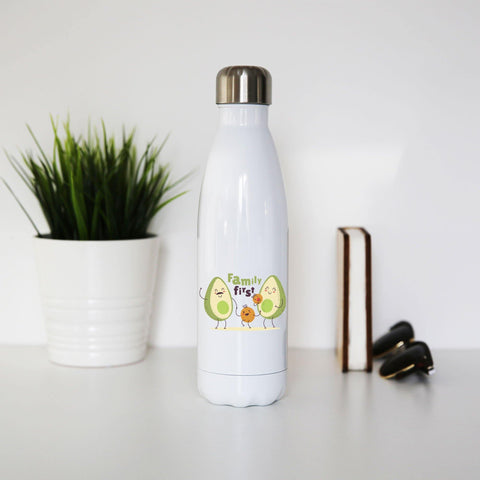 Cute avocado family funny food quote water bottle stainless steel reusable - Graphic Gear