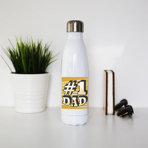 Number 1 dad funny fathers day water bottle stainless steel reusable - Graphic Gear