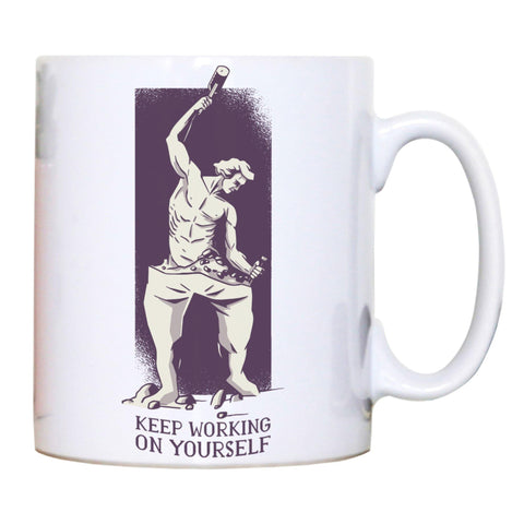 Personal growth motivation sculpture stoicism mug coffee tea cup - Graphic Gear