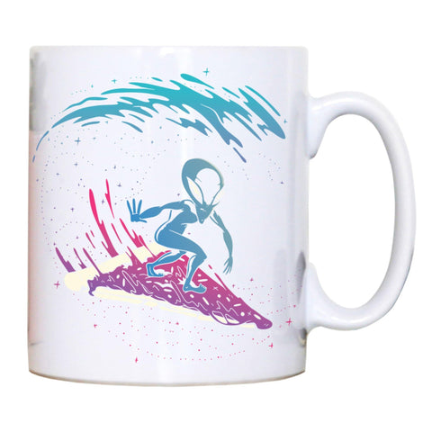 Pizza surfing alien funny illustration mug coffee tea cup - Graphic Gear