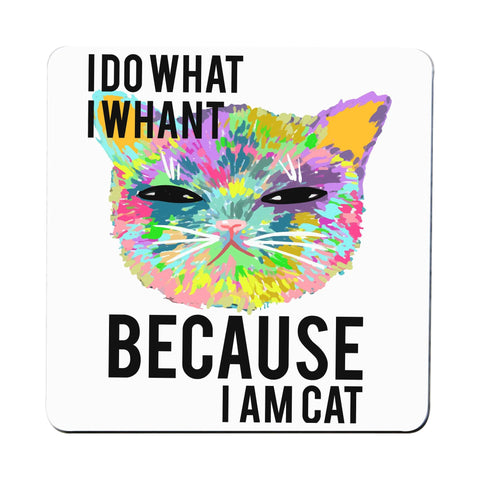 Cat coloring illustration abstract design coaster drink mat - Graphic Gear