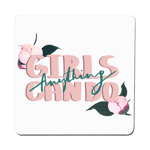 Girls can do inspirational illustration design coaster drink mat - Graphic Gear