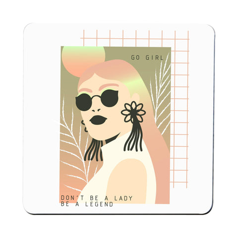 Go girl inspirational illustration abstract design coaster drink mat - Graphic Gear