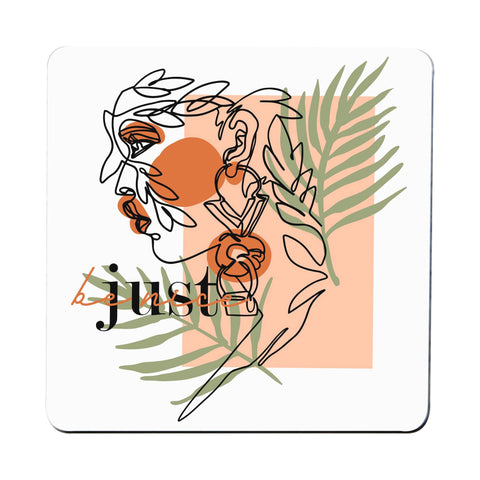 Just be nice line art design coaster drink mat - Graphic Gear