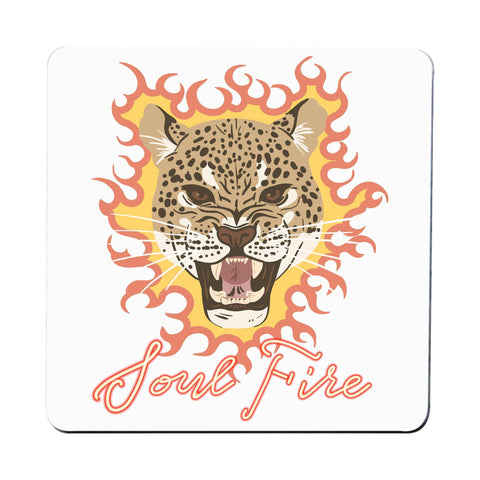 Leopard illustration design coaster drink mat - Graphic Gear