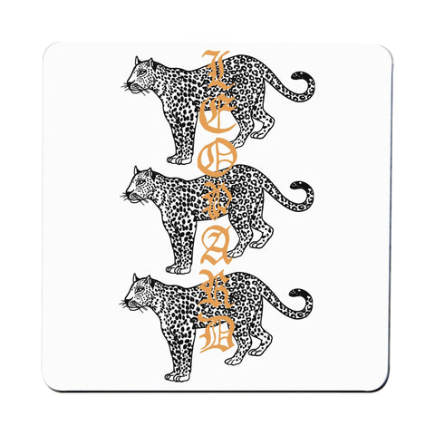 Leopard illustration graphic design coaster drink mat - Graphic Gear