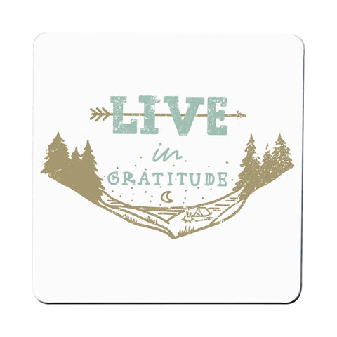 Live in gratitude inspirational motivational graphic design coaster drink mat - Graphic Gear