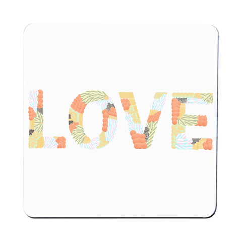 Love embroidery illustration coaster drink mat - Graphic Gear