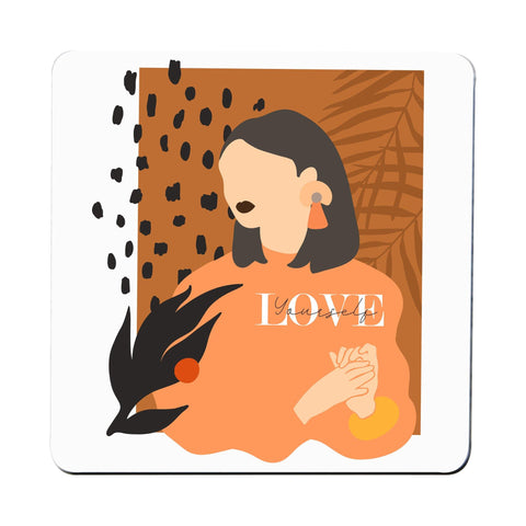 Love yourself illustration design coaster drink mat - Graphic Gear