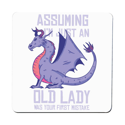 Old lady funny mum Coaster drink mat - Graphic Gear